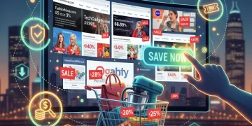 Digital illustration of browser extensions helping with online shopping savings in the U.S.
