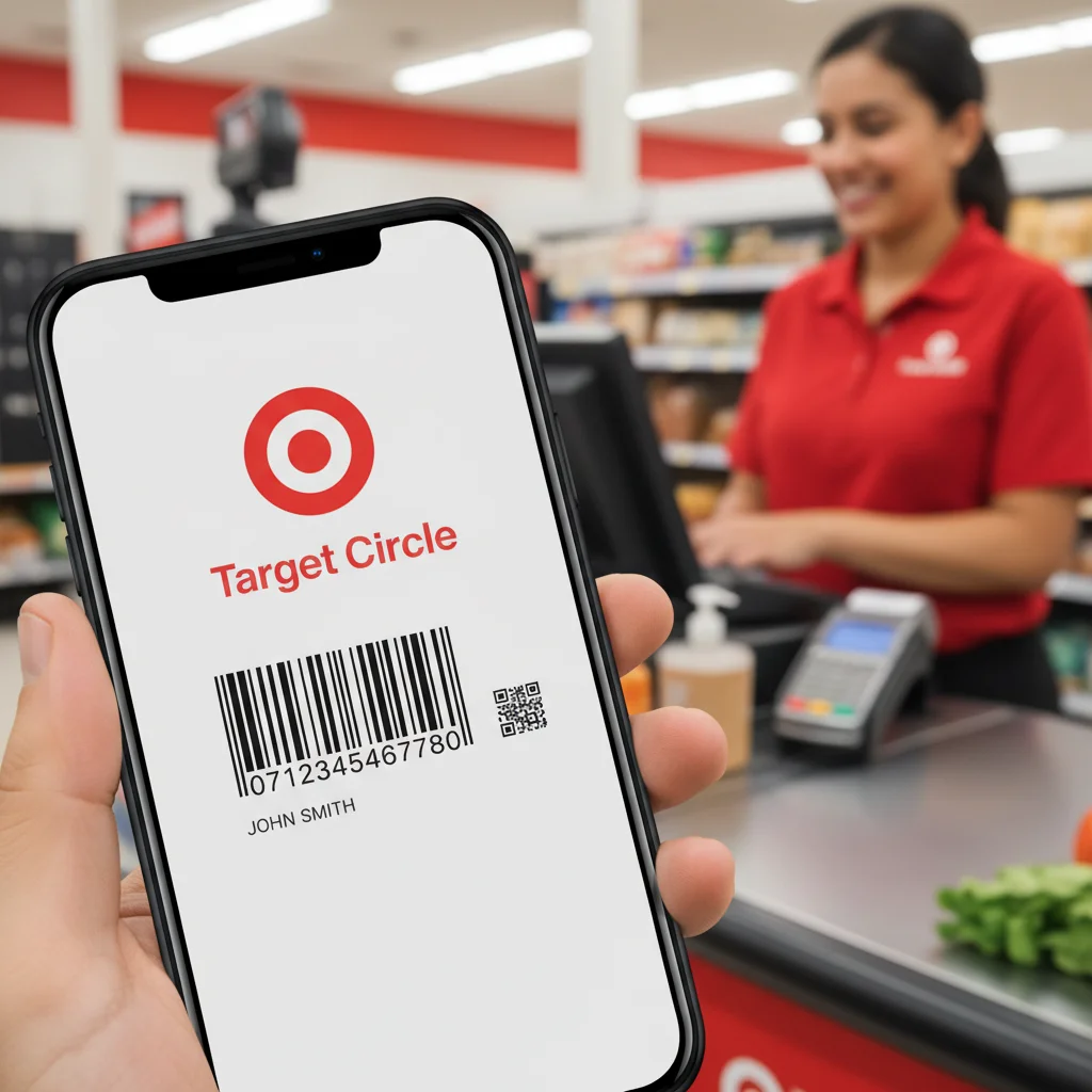 Smartphone displaying a digital loyalty card at a retail checkout, illustrating convenient points earning.