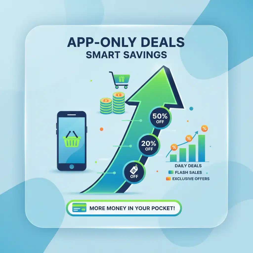 Infographic showing financial savings from app-only deals.