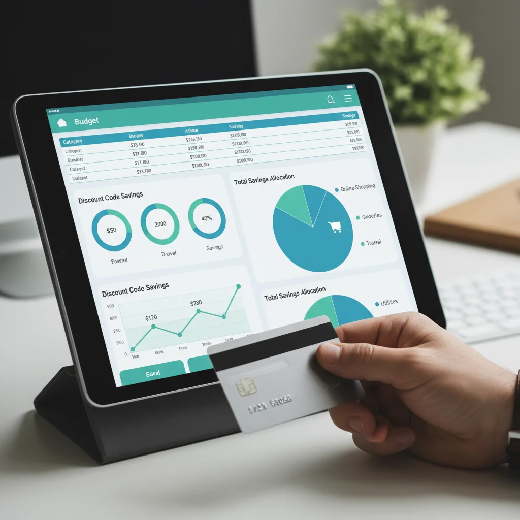Financial tracking app showing savings from fashion discounts