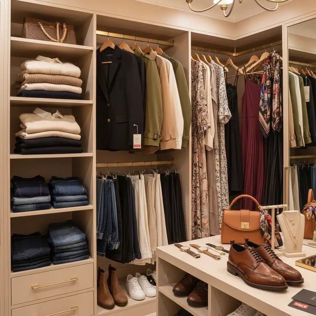 Organized closet with versatile and classic wardrobe pieces