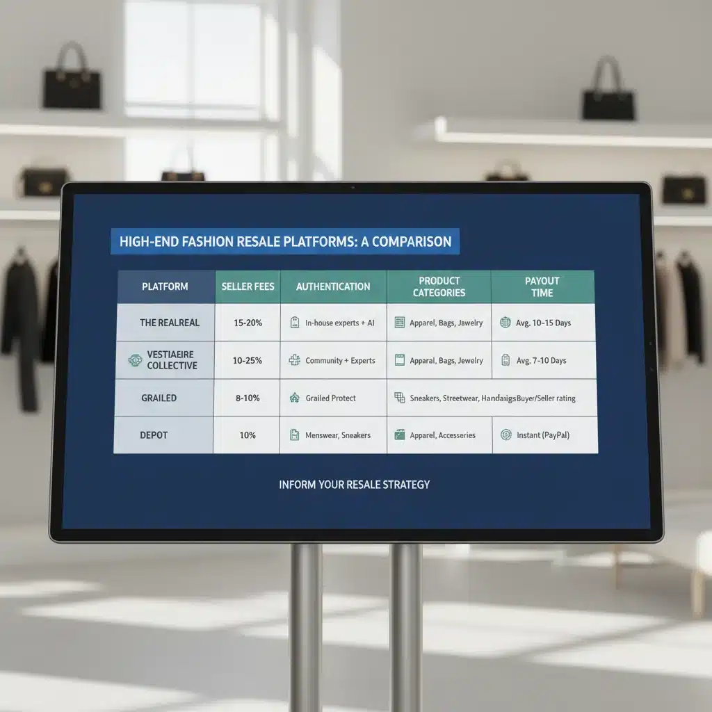 Comparison of various high-end fashion resale platforms
