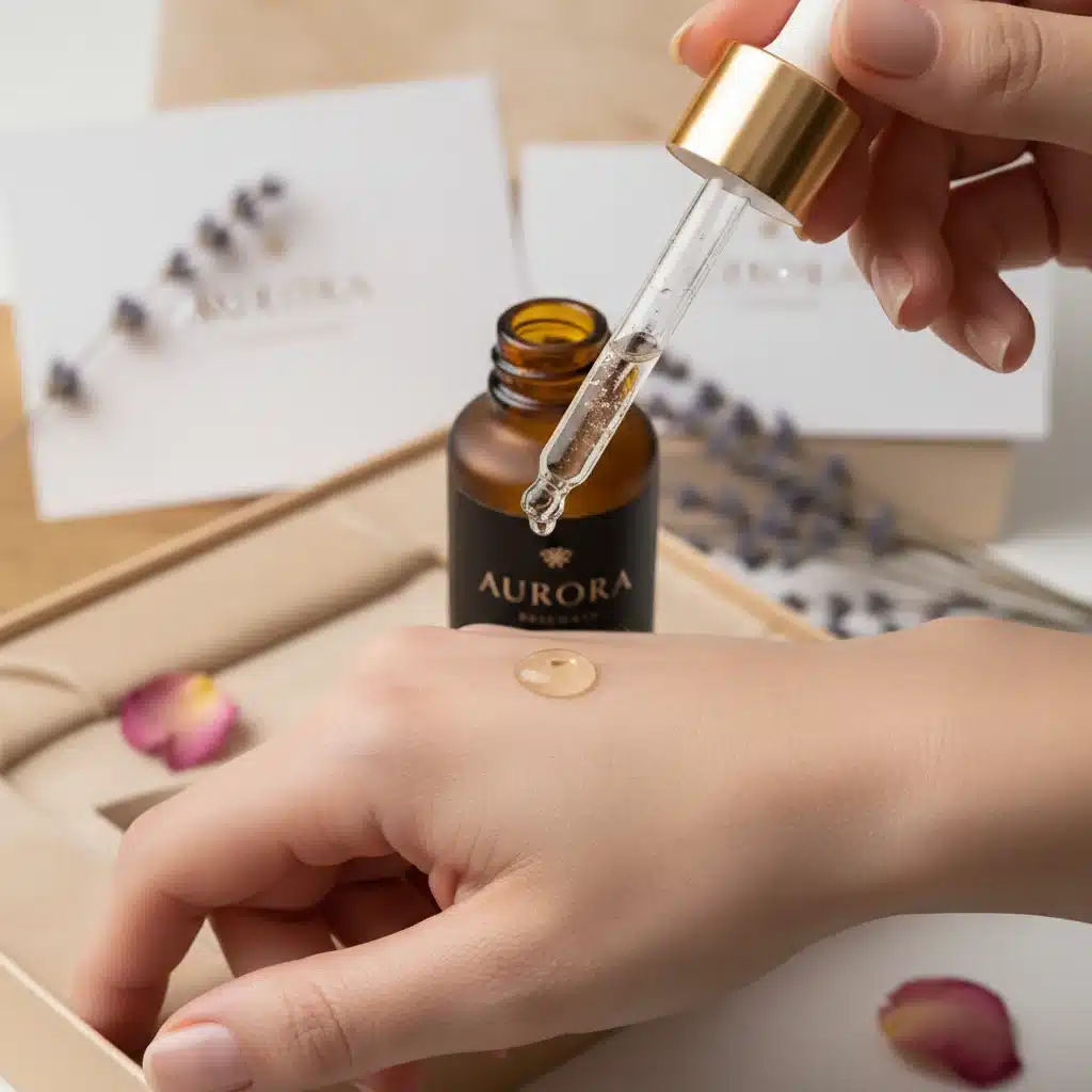 Hand applying a small amount of serum from a dropper onto skin, showcasing a typical skincare product found in an affordable beauty box.