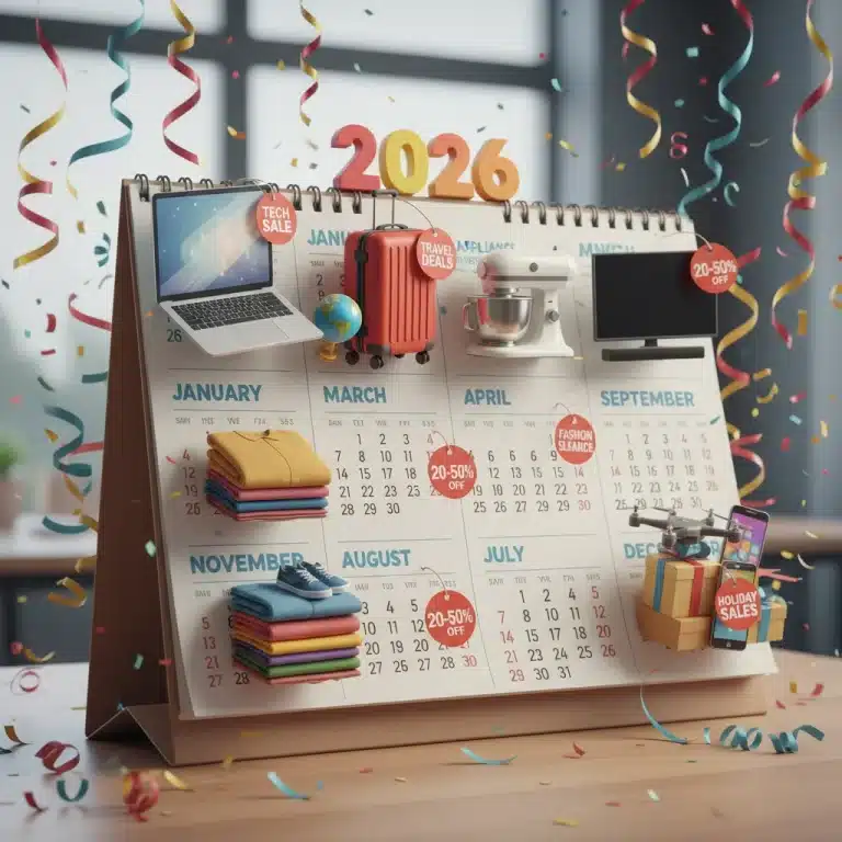 Strategic shopping calendar with discounted items for 2026