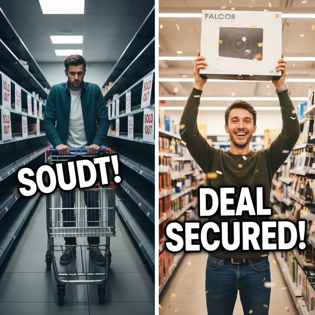 Contrast between a successful flash sale purchase and a missed opportunity.