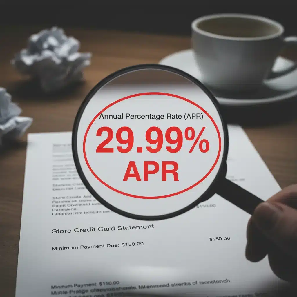 Credit card statement with high APR highlighted