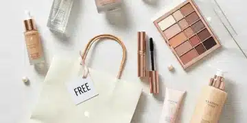 Collection of free full-size beauty products from smart shopping