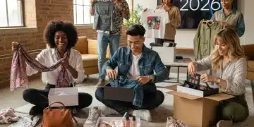 People happily unboxing top style subscription boxes 2026, revealing fashionable clothing and accessories.