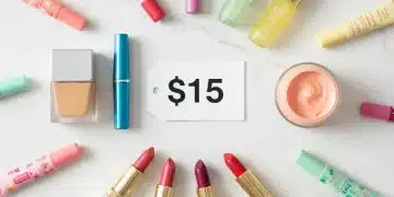 Assortment of vibrant, affordable beauty products under $15 for a high-performance routine